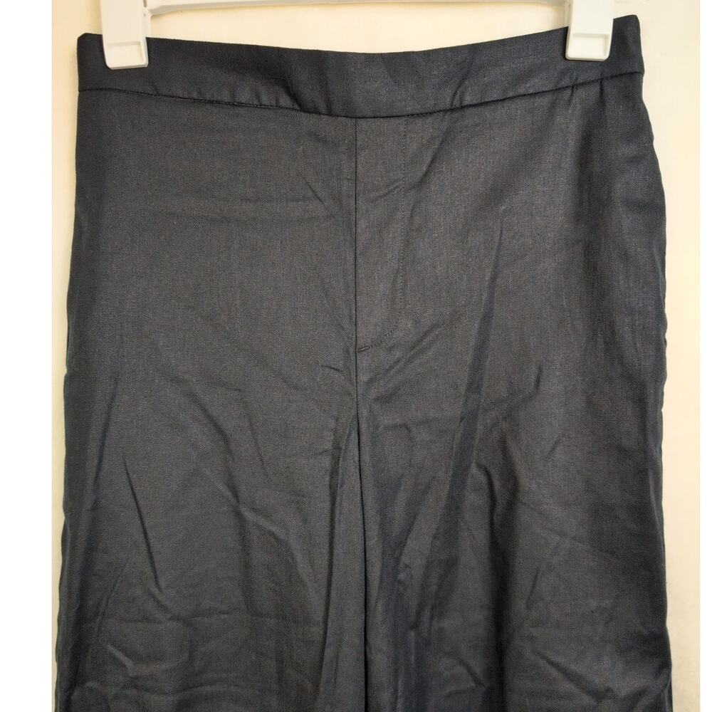 New Banana Republic linen wide leg cropped pants Black Size Sm Coastal Minimal - Picture 5 of 12